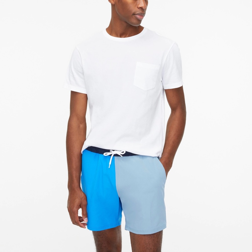J.CREW Colorblock Mens Swim Trunks